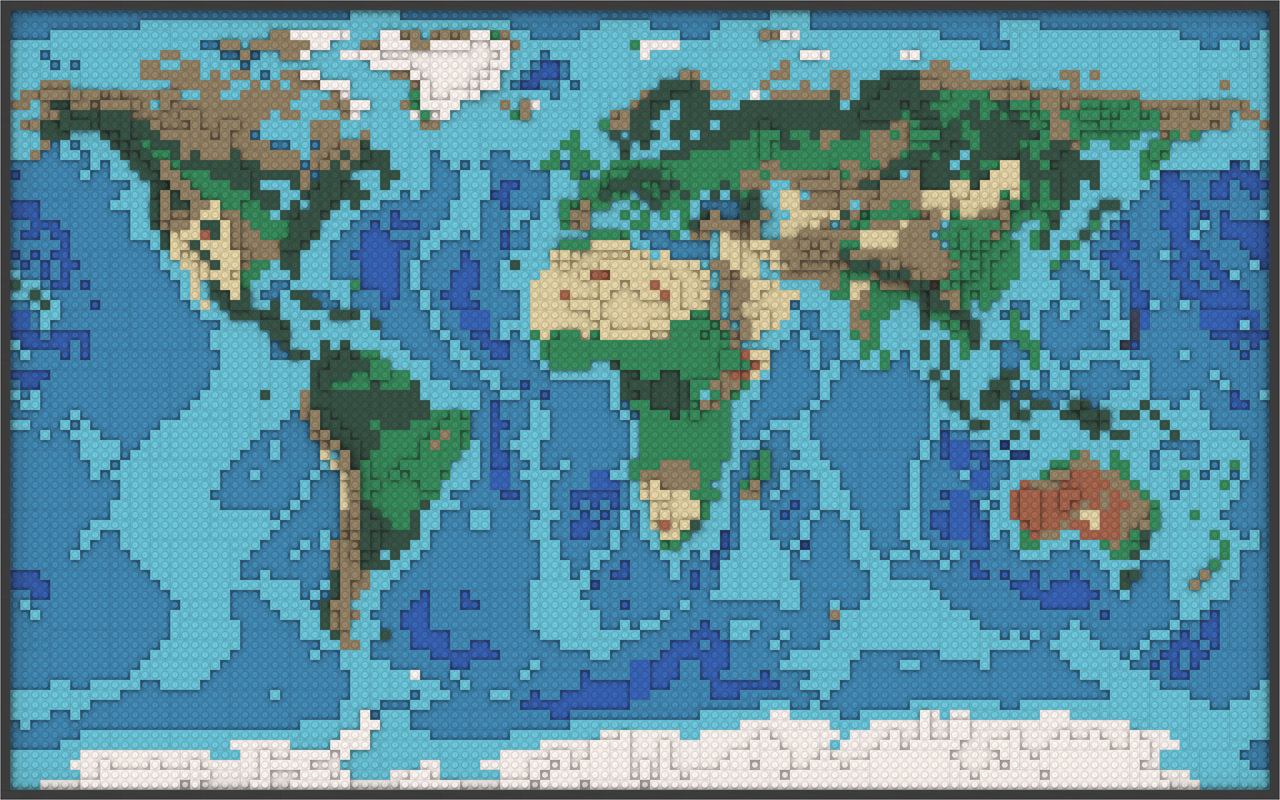 Topographical Colored World Map V3